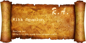 Rikk Agapion névjegykártya